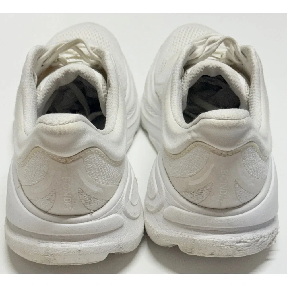 Hoka Bondi 9 White Running Shoes Womens 10B Low Top Sneakers 1162012 WWH